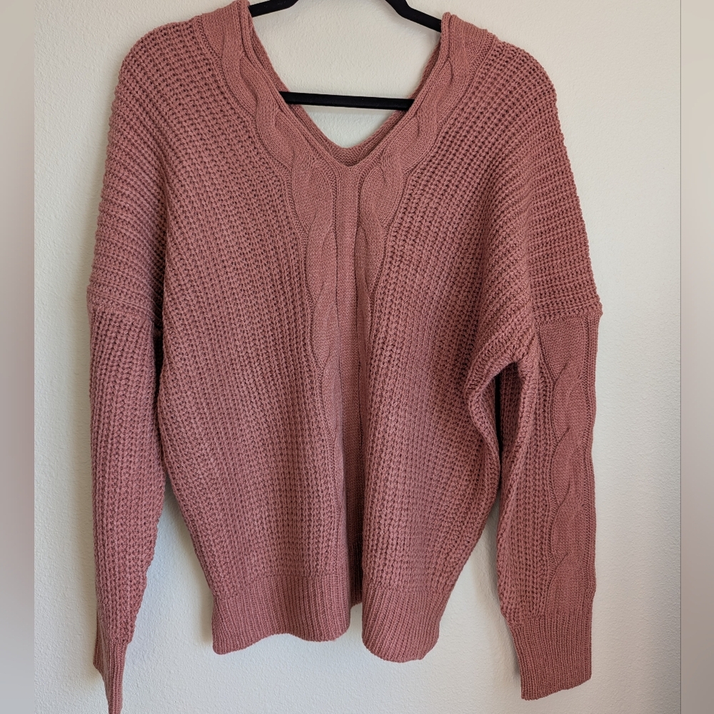 NWT Poof Apparel Duty Rose Sweater Size L